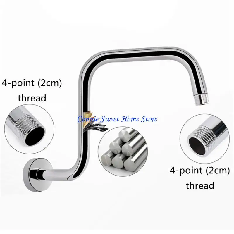 

LXAF Gooseneck Shower Head Risers Steel Extension Arm Simple Installation for Bathroom