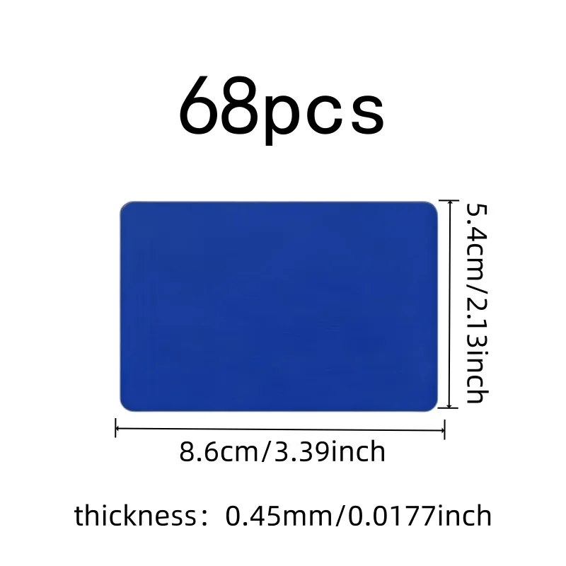 68 pcs Aluminum Smooth Surface 0.45mm Metal Business Card Blanks, great for Business Card Making, Durable Scratch Resistant
