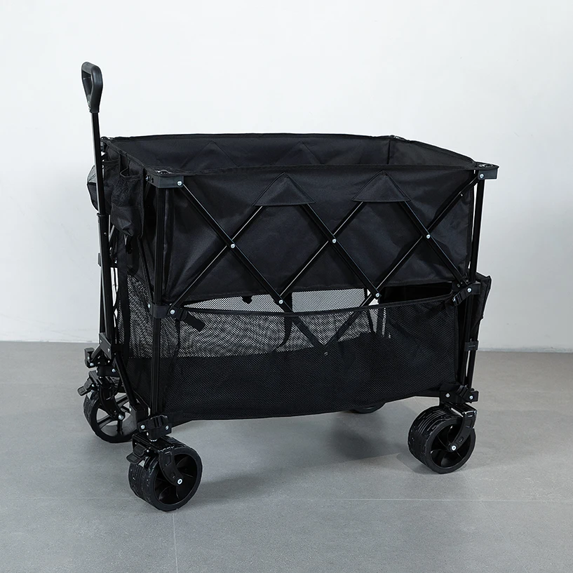 

Outdoor Garden Multifunctional Folding Camping Cart Portable Beach Trolley Cart Camping Folding Wagon with Patent