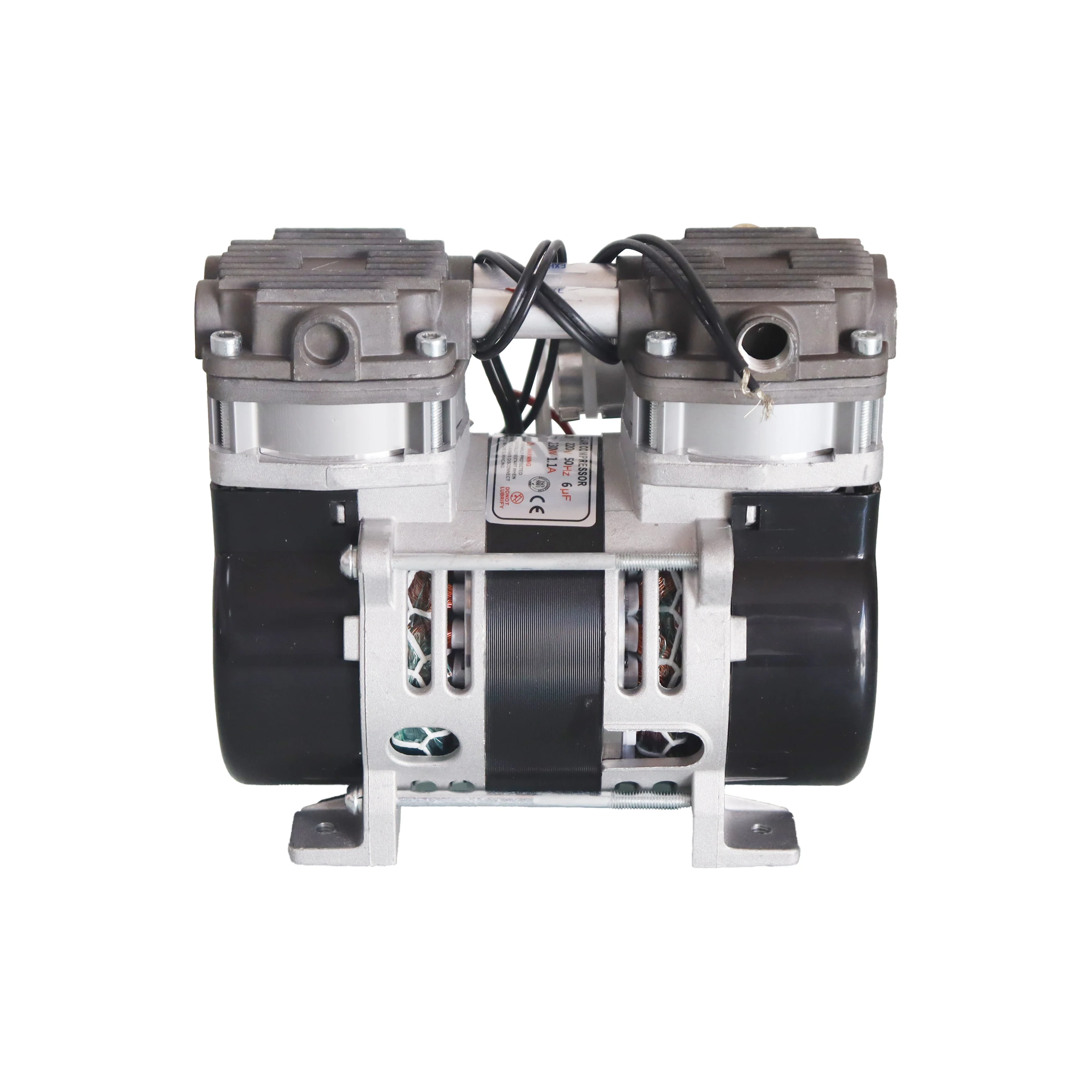 ضاغط خالي من الزيت 230 وات 380 وات 680 وات مضخة مكبس مزدوجة منخفضة الضوضاء ضاغط هواء صغير