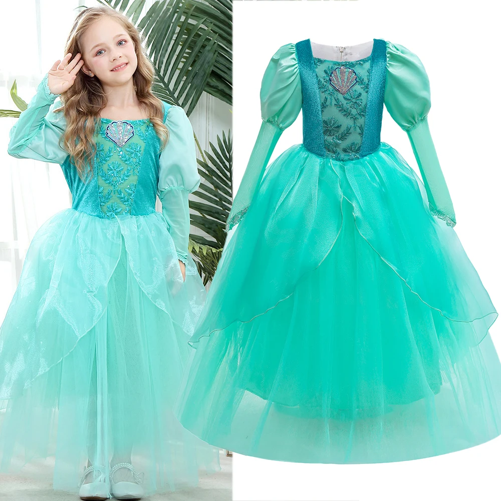 Elegant Lace Girls Dress Cosplay Costume Birthday Children Christmas Party Princess Kids Dresses for Girls Carnival Wedding Gown