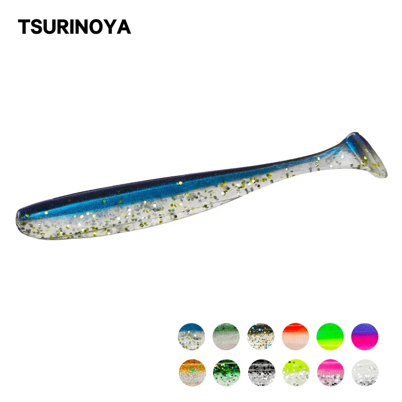 TSUIRNOYA 2.17” 2.56” 2.95” 3.46” T tail Soft Fishing Lure Wobblers Carp Silicone Artificial Double Color Baits Bass Lure