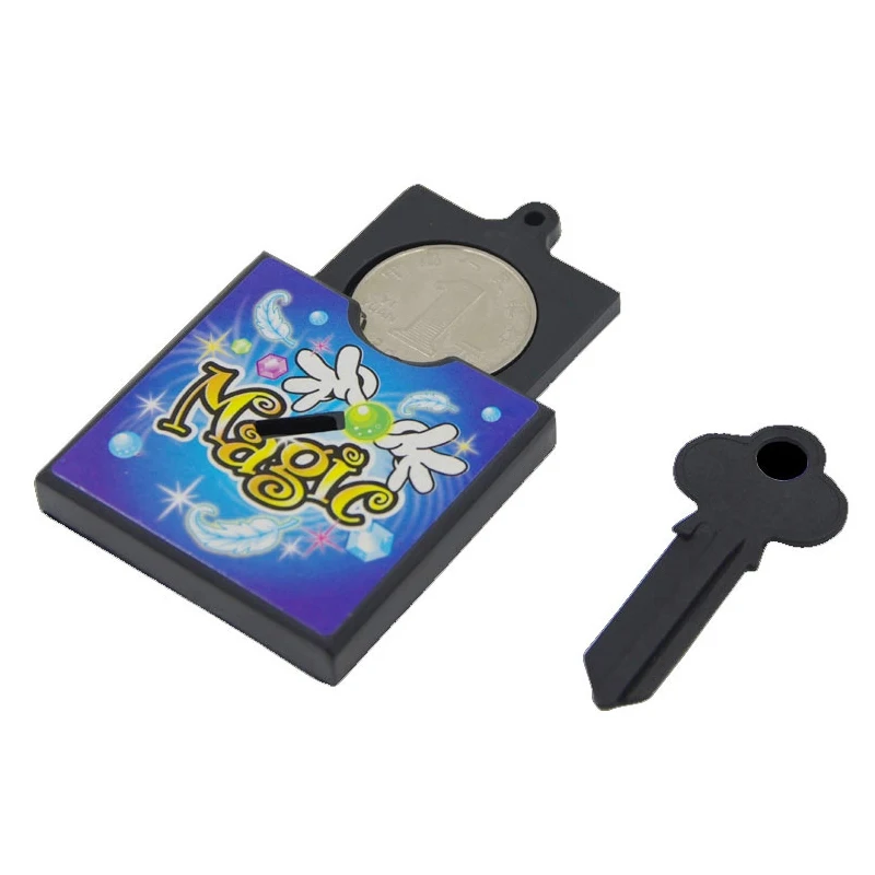 Magic Props Key Through Coins Key Through Box Magic Toy Street Magic Novelty Toy