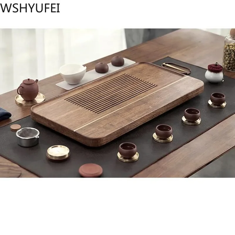 NLSLASI Chinese Wooden Tea Tray Drawer Tea Water Drainage Table Trays Tea Living room tea table Room Ceremony Tools