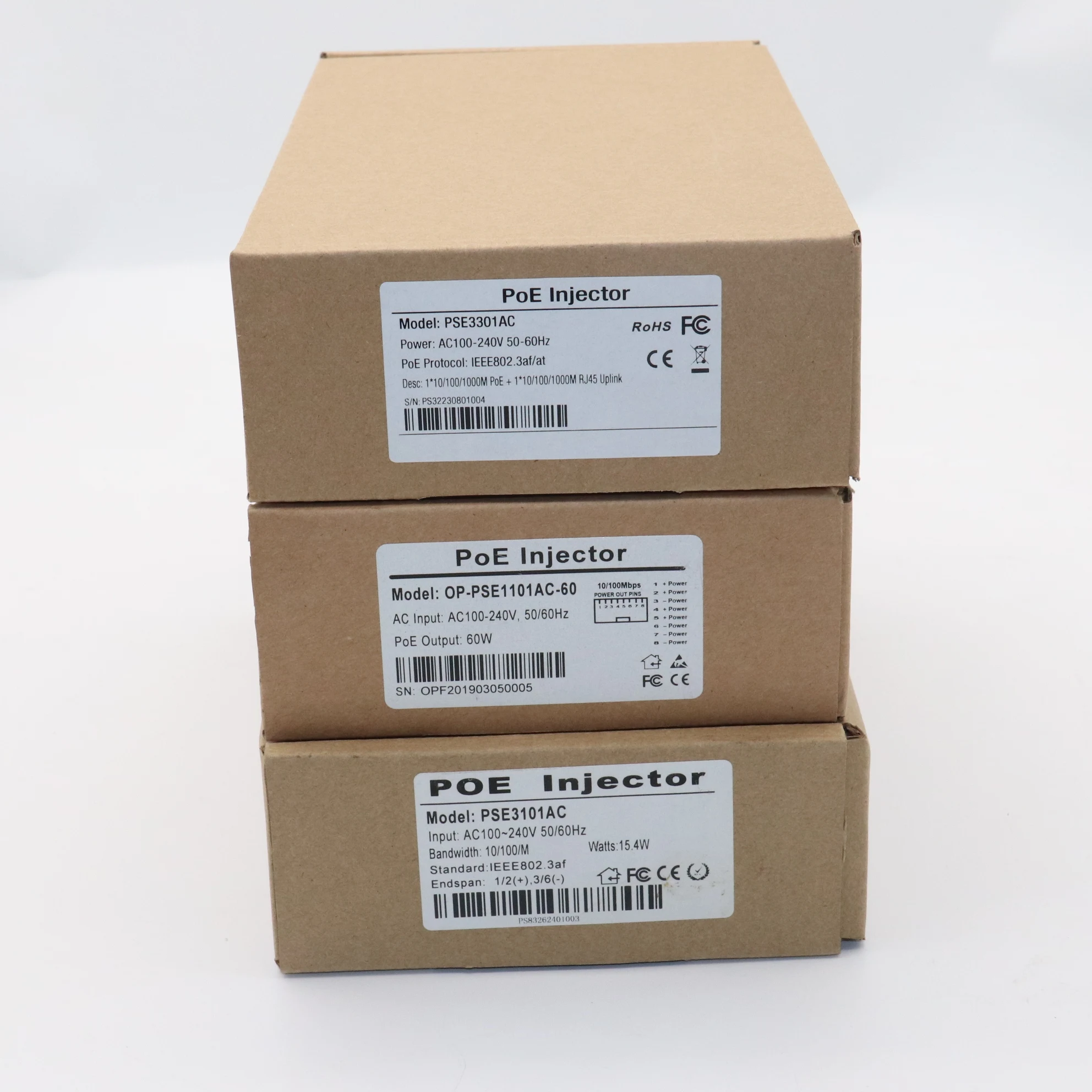 	   كاميرا IP لاسلكية Poe injector 35/60W، حاقن إيثرنت 2 * RJ45 + 1 * AC 50-60 هرتز NVR IP كاميرا، نظام أمان CCTV، DIY