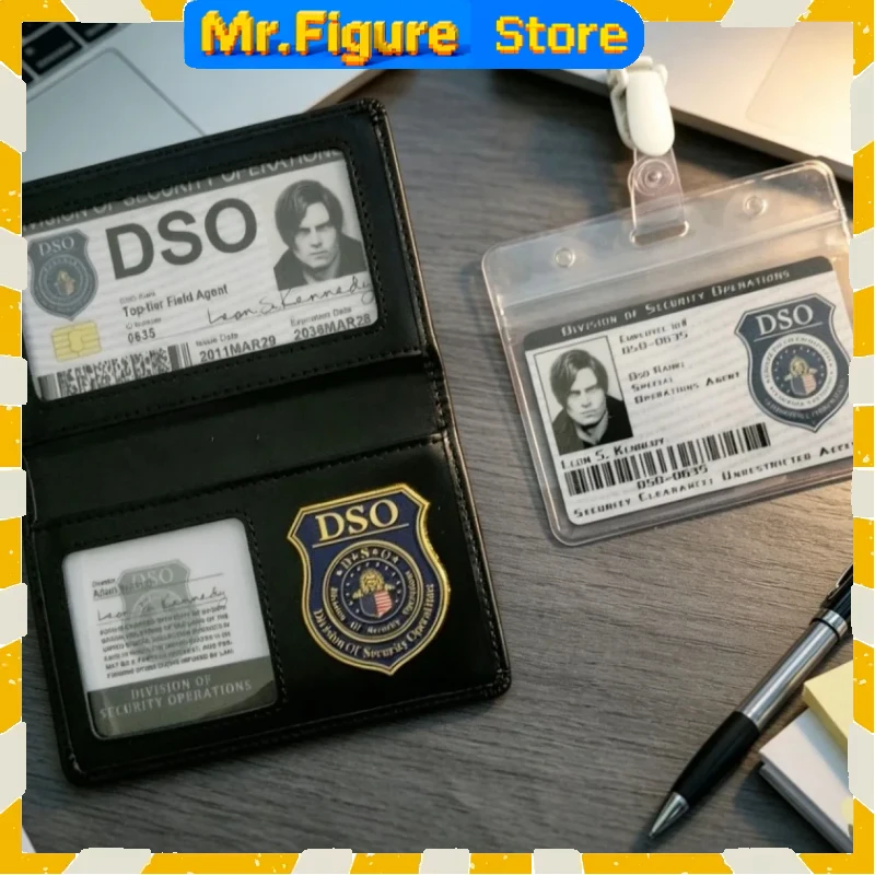 Resident Evil Virtual Game Cosplay Prop DSO ID Card Bag Holder Leather Badge Wallet Name Cards Leon S. Kennedy Role Play Gifts