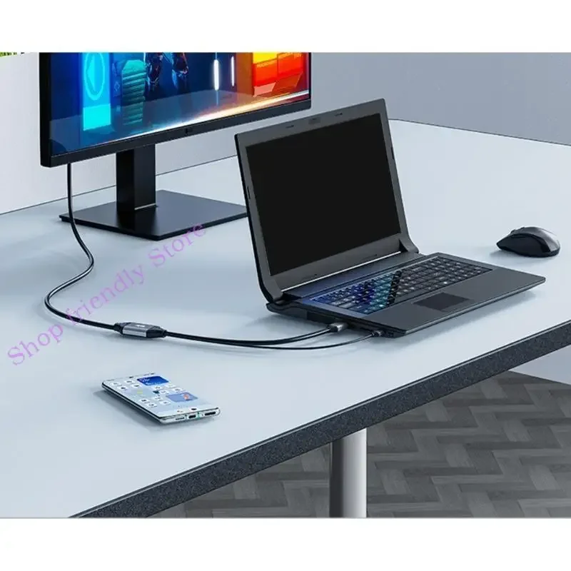 

Прочный адаптерный кабель 594A, совместимый с 2.1 на DP, преобразует шнур-переходник 2.1 в DP1.4 для домашнего в офисе