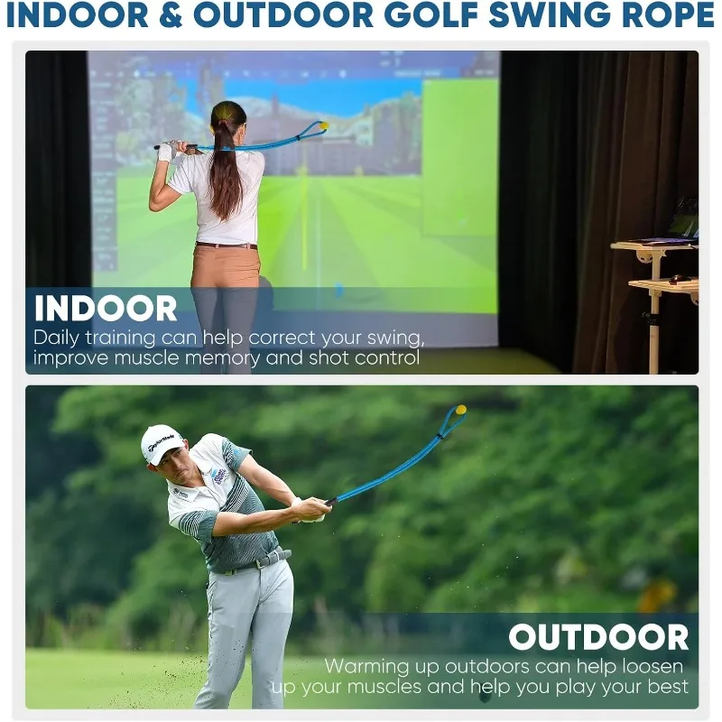 أداة تدريب كرة الإيقاع المحمولة للمساعدة في كرة الإيقاع لهدايا أعياد الميلاد وحبل ممارسة التأرجح لنادي الجولف لمحبي اللاعب الجولف #5