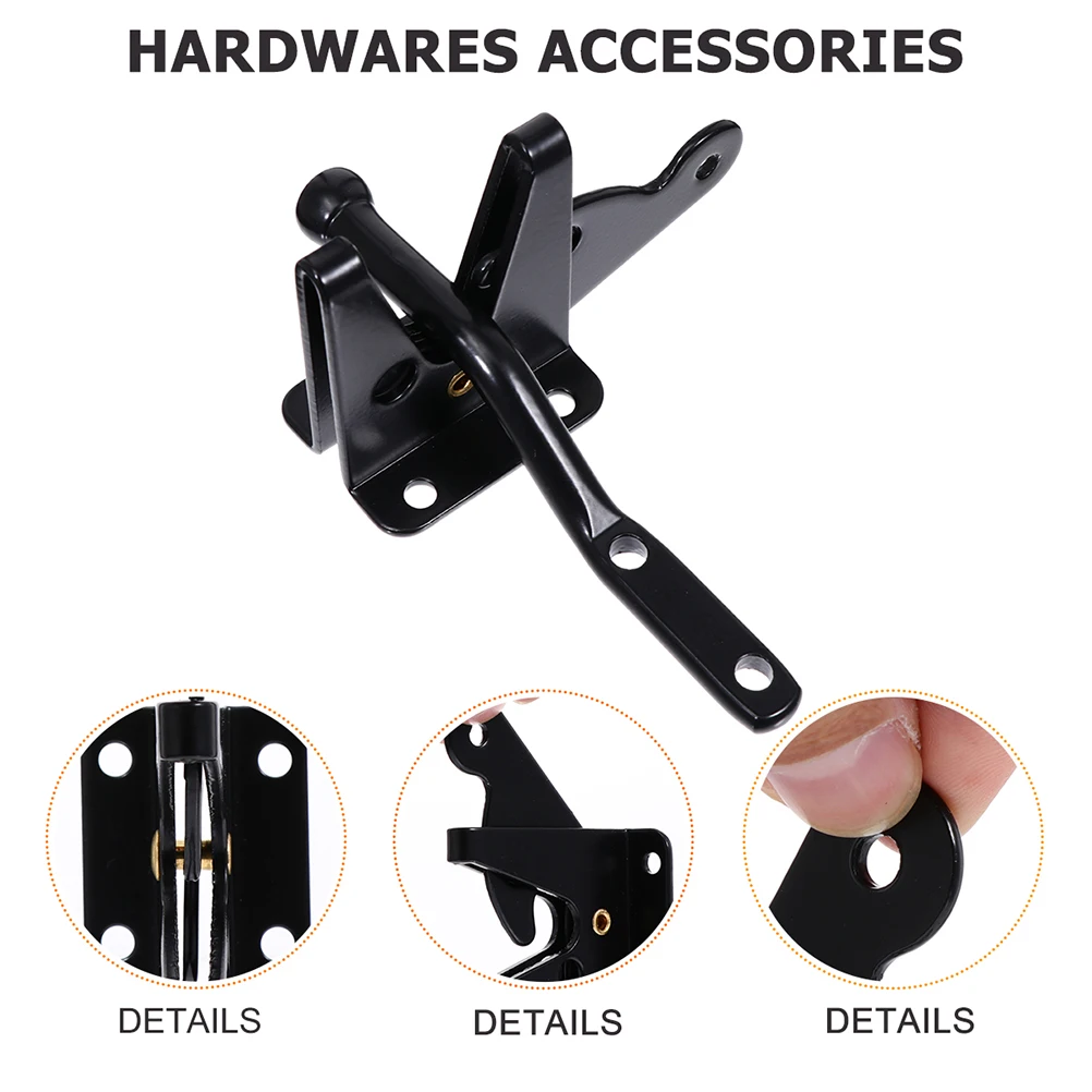 

Heavy Duty Gate Latch Pin Lock Door Buckle Metal Fence Hardware Latches for Wooden Gates Hidden DoorLatch Thick Steel