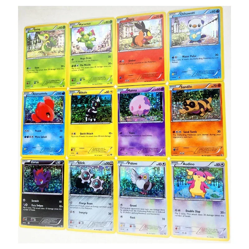 12pcs/set 2011 Munna Snivy Maractus Tepig Toys Hobbies Hobby Collectibles Game Collection Anime Cards