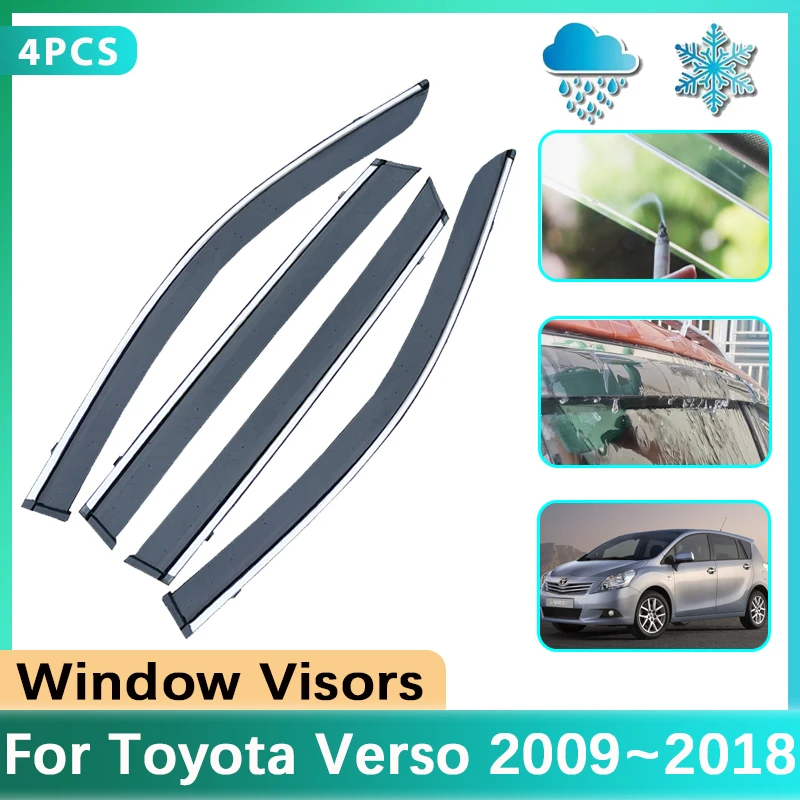 

Deflectors For Toyota Verso AR20 Accessories 2009~2018 2010 Car Window Visor Vent Visor Awning Rain Smoke Windshield Guard Cover