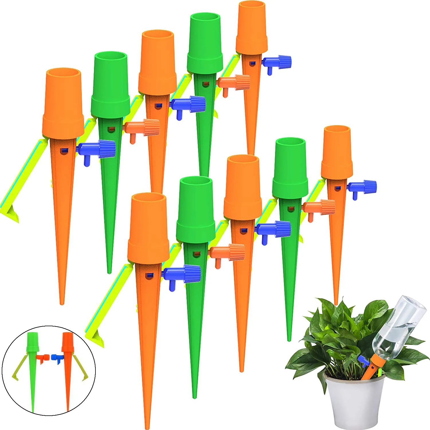 Auto Drip Irrigation System Automatic Watering Dripper Spike Garden Plants Flower Dripper Waterer Tools 1/2/4/6/12PCS