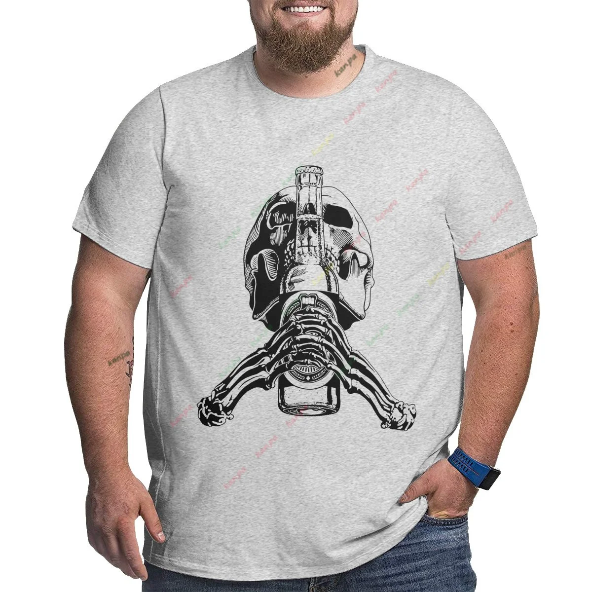 

Man T-Shirt Harajuku skull Pattern Printed T-Shirt For Men Casual Shirt Oversized Men's Clothing Sweatshirt 6XL