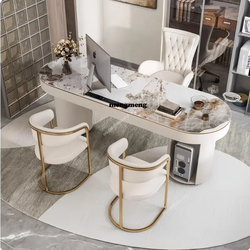 

luxury sintered stone office table Beauty medical consultation reception desk computer desks bureaux de travail escrivaninha