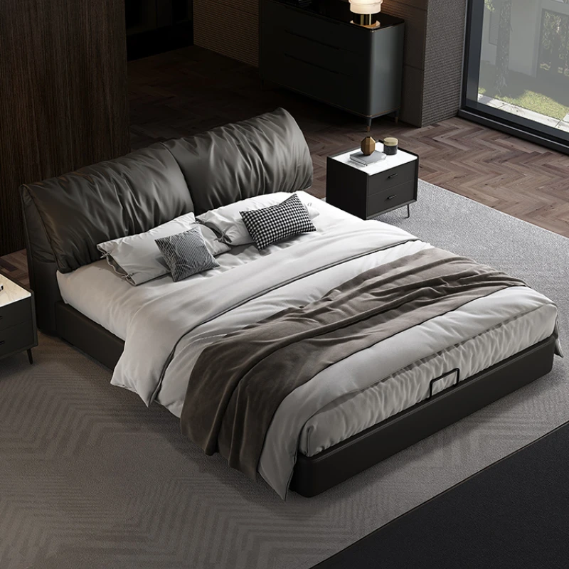 

Queen Luxury Double Bed Italian Minimalist Modern Comfortable Wedding Lounge Adult Bed Unusual Bedroom Beliche Trendy Furniture