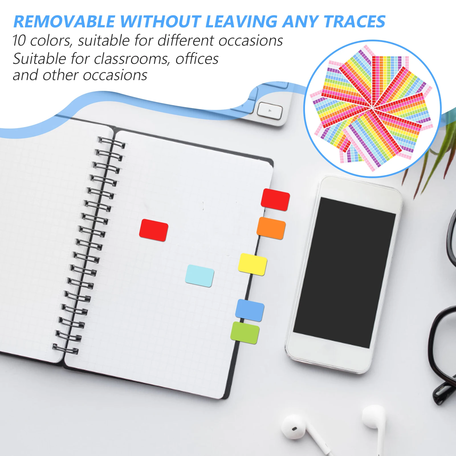 

Color Coding Labels 10 Sheets Rectangular Colored Stickers Adhesive DIY Home Office Organization Marking Coding Labels