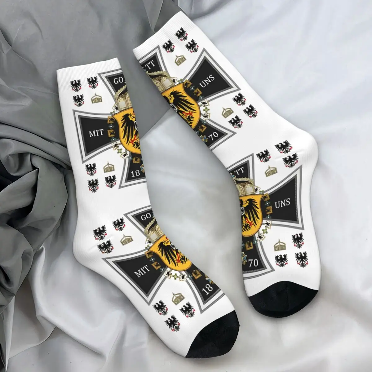 

God With Us Coat Of Arms Of The German Empire Stockings Printed Modern Socks Winter Anti Skid Socks Men's Running Sports Socks