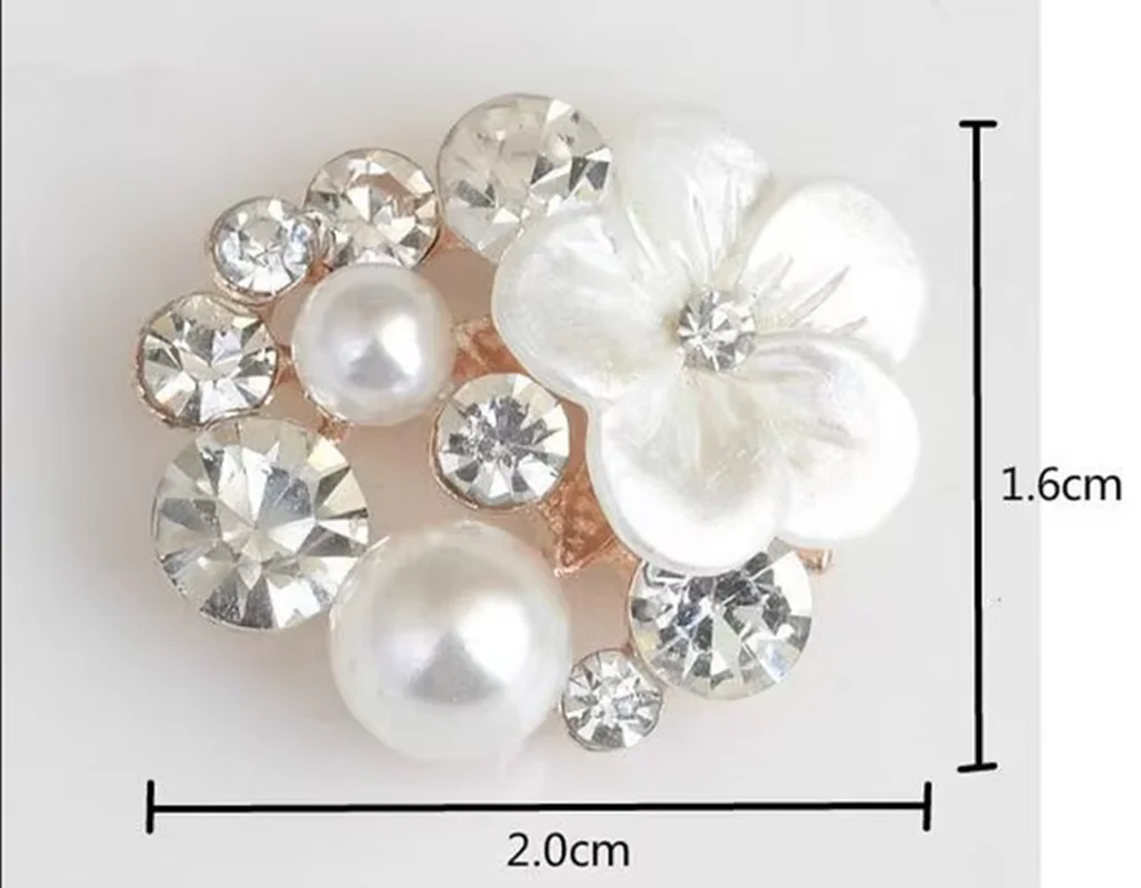 10pcs/lot flower rhinestone alloy hair embellishment buttons hairbow invitation card decoration