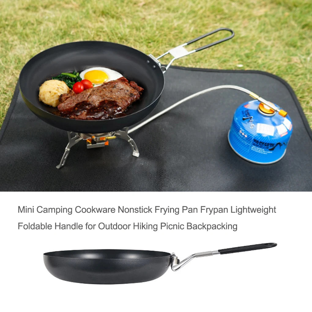 Frying Pan with Folding Handle Camping Cookware Anti-Skid Outdoor Tools