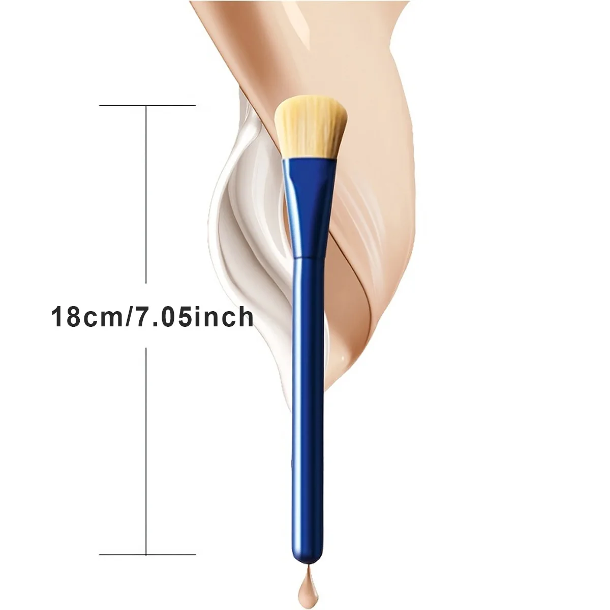 Master Foundation Brush, spurloser flüssiger Foundation-Pinsel mit flachem Kopf, bionische Mais-Seidenborsten, weiche Borsten, die das Gesicht nicht schadet