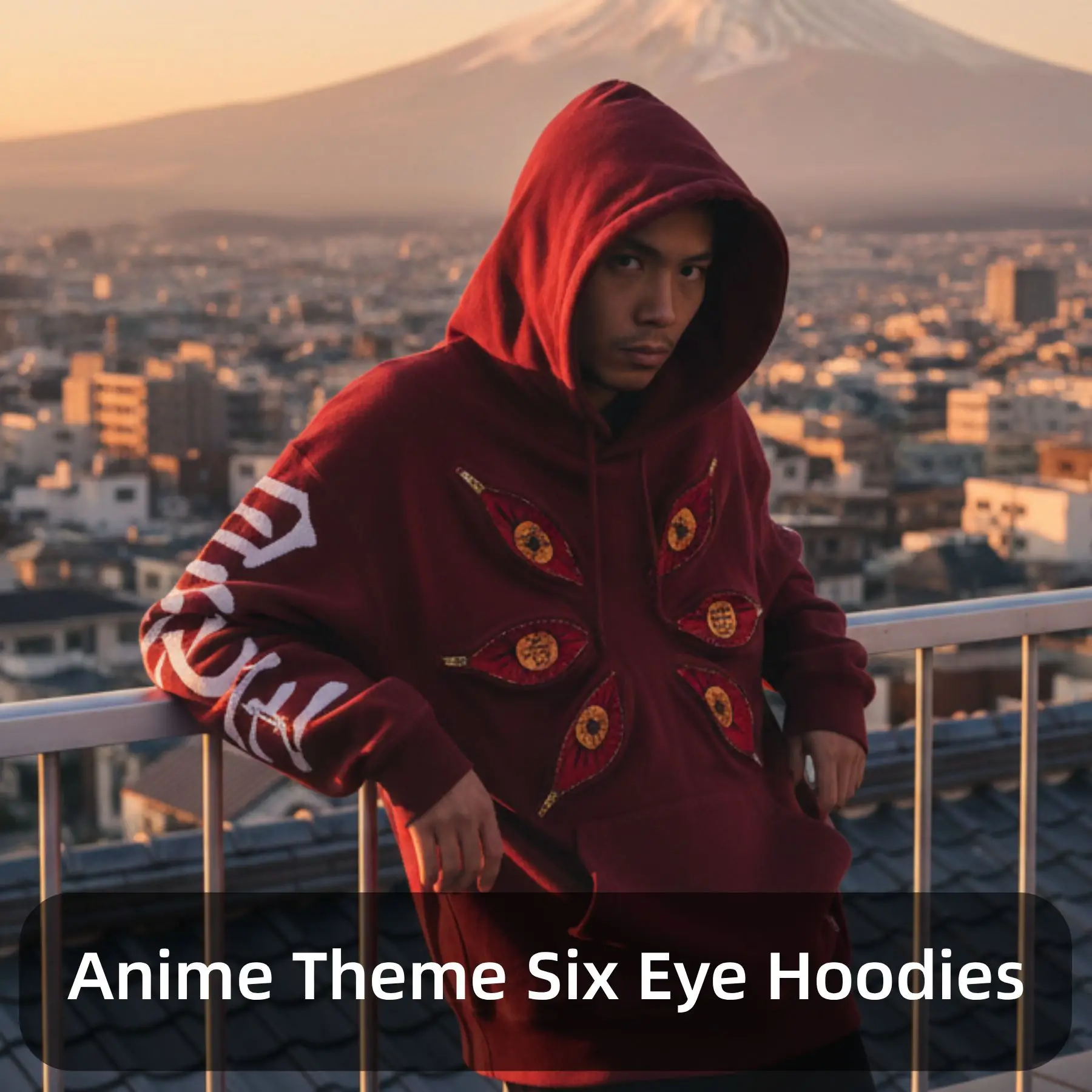 

Y2k Punk Six Eye Oversized Hoodies Gothic Casual Anime Hoodie Sweatshirts Streetwear Harajuku Kokushibo Graphic Men Clothing