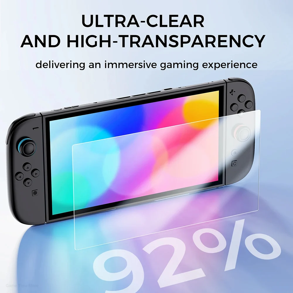 واقي شاشة IINE لجهاز نينتندو سويتش 2 ملحقات لوحات ألعاب من الزجاج المقسى مضاد للضوء الأزرق شفاف 9H زجاج فائق الوضوح #4