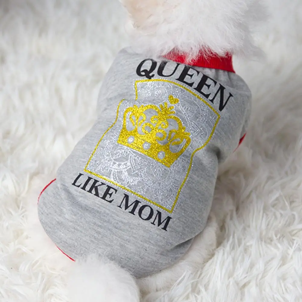 Summer Dog Vests Cartoon Prints Cat Puppy T-shirt Adorable Queen Soft Dogs Shirts Comfortable Two-legged O Neck Pet Pullover