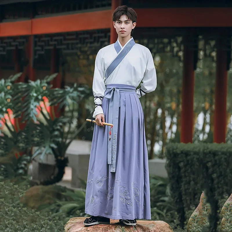 자수 남성 한복 중국 전통 한복 성인 할로윈 코스프레 송나라 의상 팬시 드레스 2025 핫세일