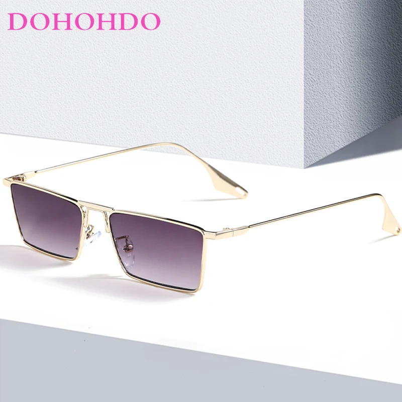 

DOHOHDO Vintage Metal Small Rectangle Women's Sunglasses Brand Designer Classic Retro Men Sun Glasses UV400 Lentes de sol mujer