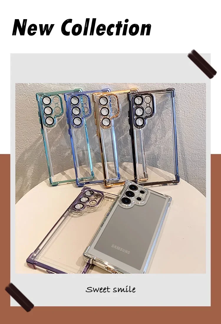 Luxuriöse stoßfeste, durchsichtige Hülle für Samsung Galaxy S25 Edge S24 Ultra S23 FE S22 Plus S21 S20, harte Acryl-Hybridhülle – Detail 14