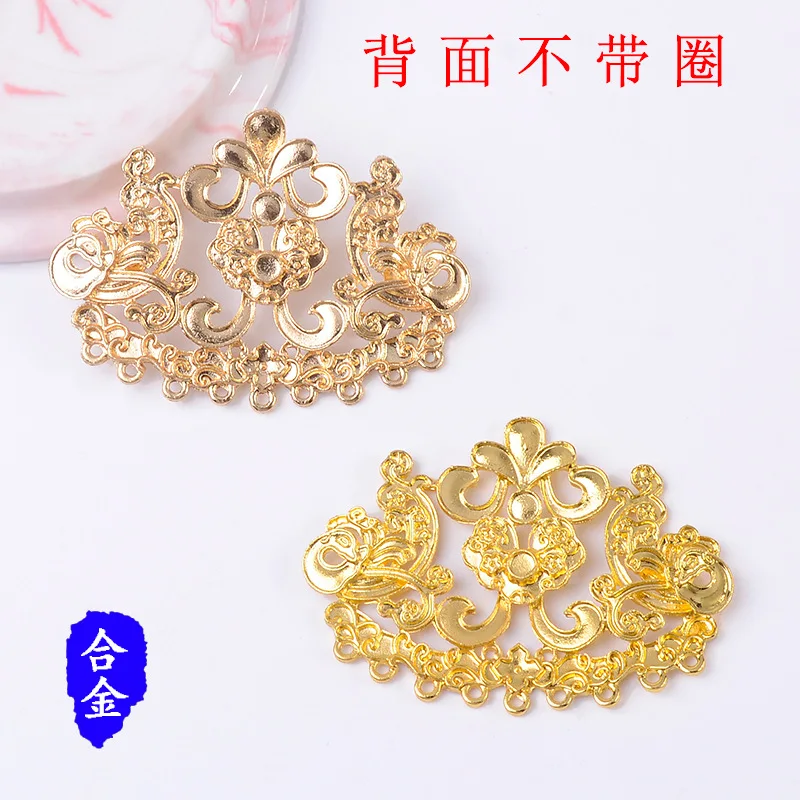 New antique alloy symmetrical phoenix bird jewelry accessories DIY handmade clothing hair crown headgear accessories