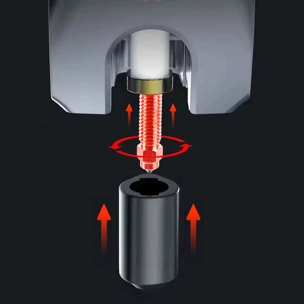 ل Creality K2 Plus Hi Combo فوهة مجموعة فوهة التبديل السريع من الفولاذ المقسى تصميم معدني بالكامل لـ Creality K2 Plus Hi Combo #2