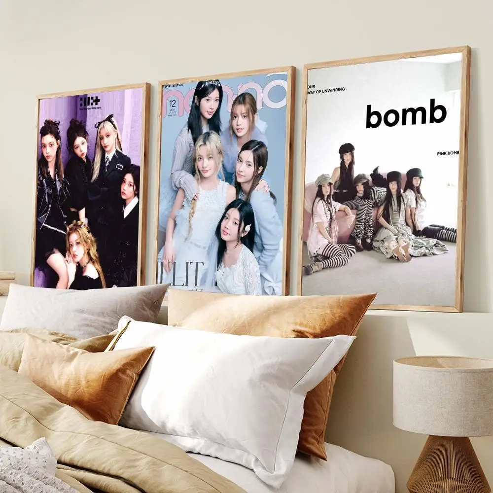 K-Pop Girl Group I-ILLIT Poster Minimalist Art Print Waterproof Poster for Home Office Bedroom Decor Aesthetic Gift