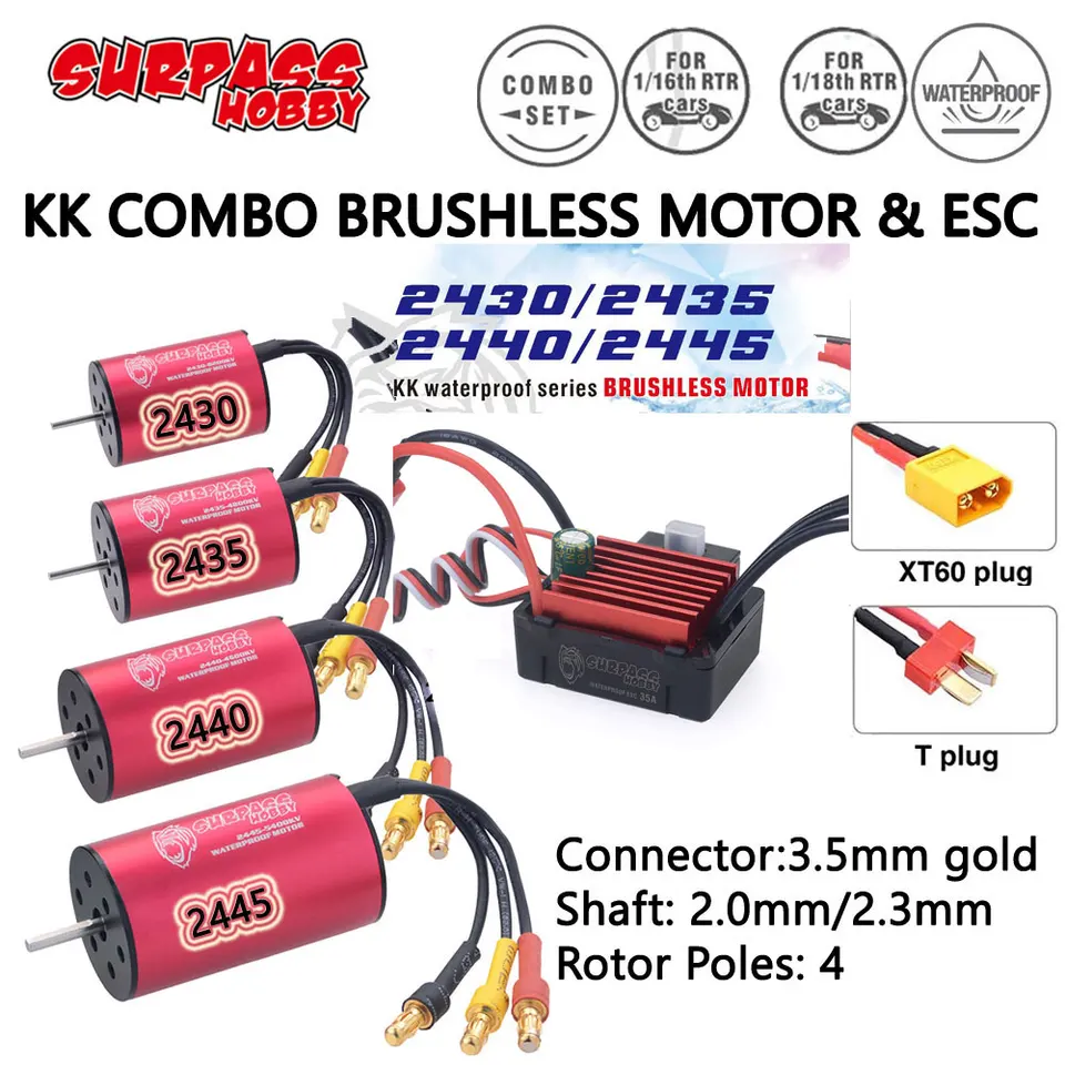 SURPASSHOBBY KK Combo 2430 2435 2440 2445 Brushless Motor 25A 35A