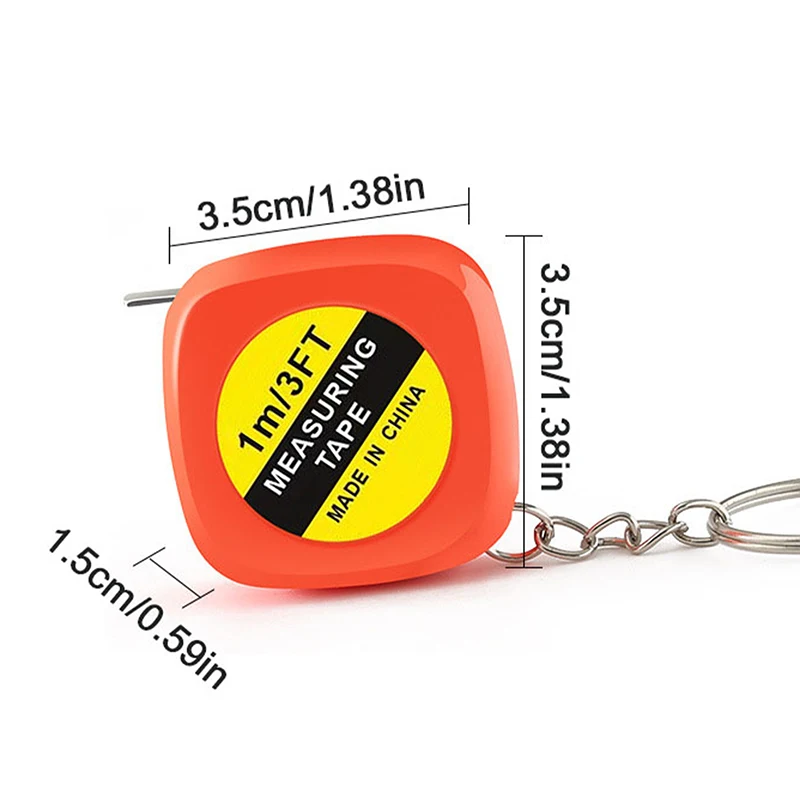 1meter Length Automatic Telescopic Ruler Portable Mini Metal Tape Measure With Keychain Square Multicolor Children Height Ruler