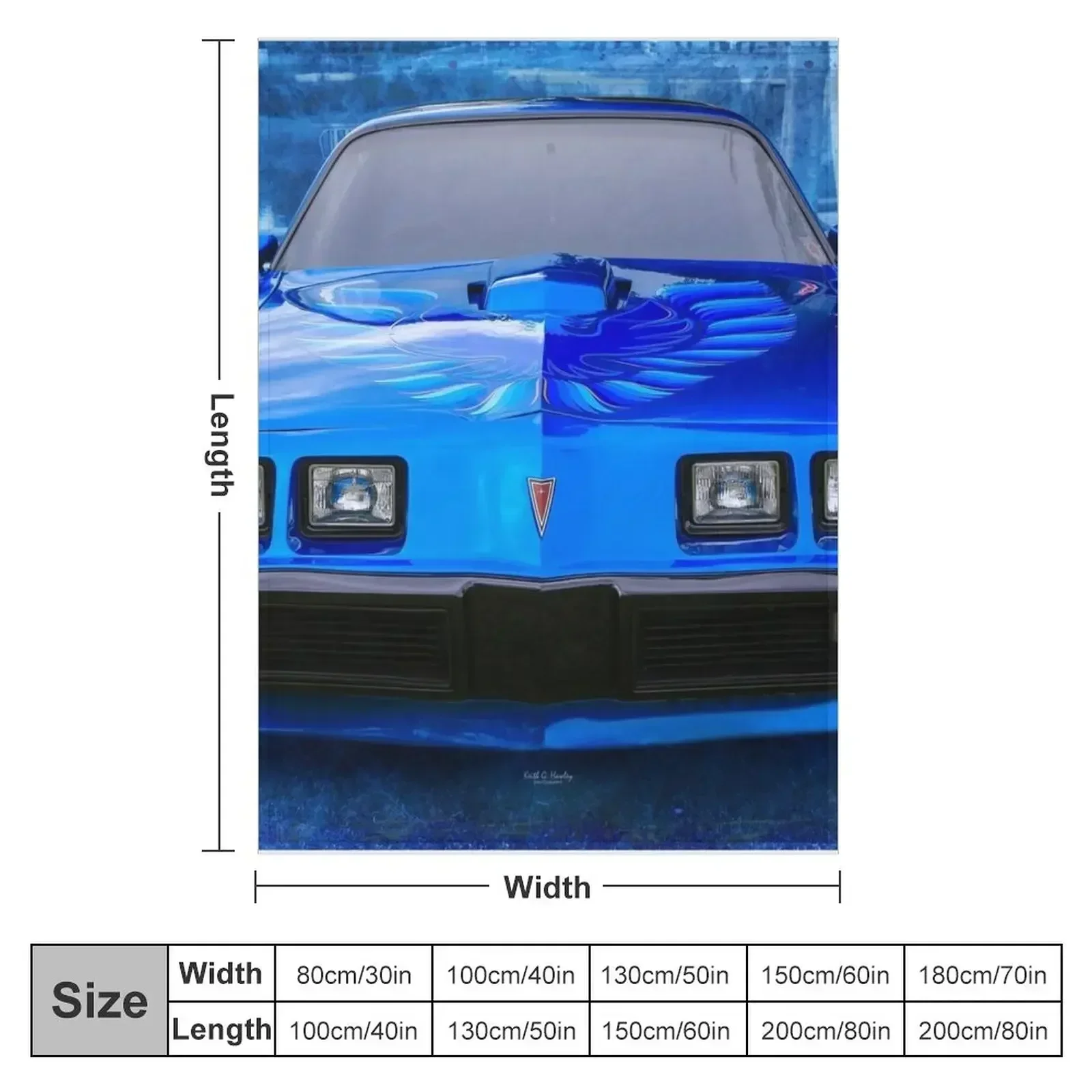 Trans Am in Blue Throw Blanket Heavy Flannel Fabric Beautifuls Winter beds Blankets