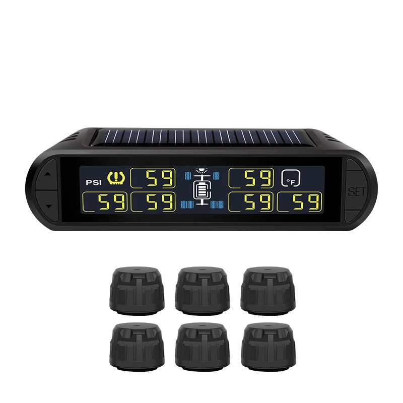 2026 Factory Direct 199psi Tire Pressure Monitoring System High Brightness RV Solar Wireless TPMS for Trailer Travel Motorhome