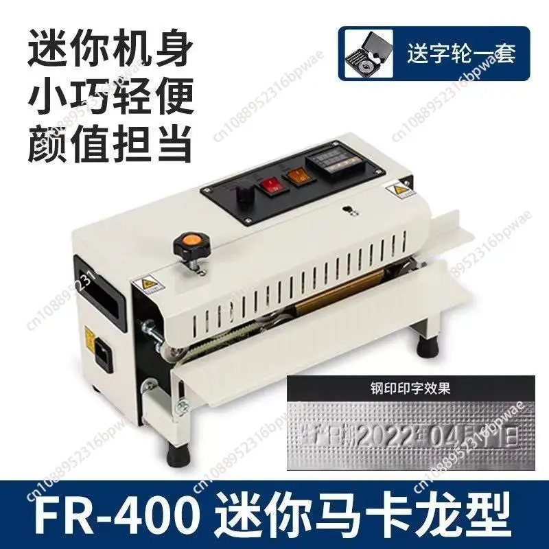 

FR-400 Horizontal Auto Continuous Bag Sealing Machine Plastic Bag Band Sealing Machine Sealer Electric Bag Sealer Date Printing