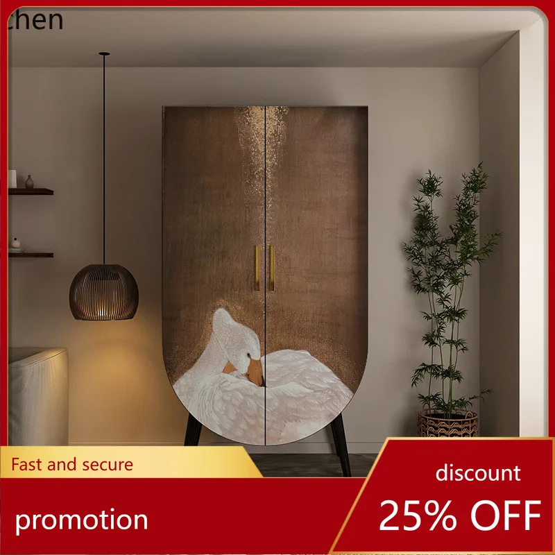 

LXC Retro Painted Solid Wood Wardrobe Bedroom Home Wall-Mounted Storage Hanging Clothes Bookshelf Integrated