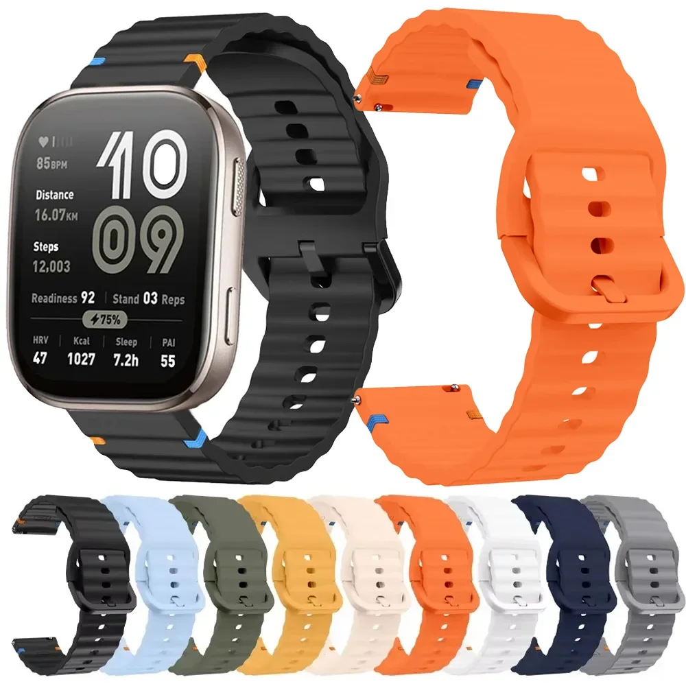 18/20/22mm Wave Suture Silikonarmband für Amazfit Bip 6/Active Max/3 Sportarmband für Huawei Watch GT6-5-4 Pro 46mm