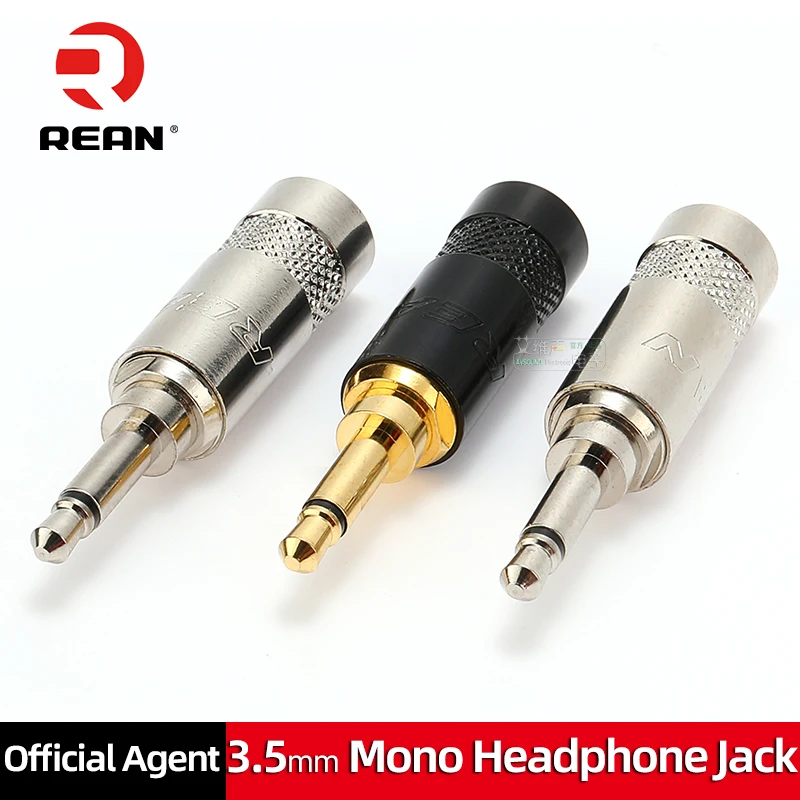 NEUTRIK\'s REAN Jack 3.5mm Mono 2-biegunowe słuchawki do spawania komputera wtyczka pozłacany syntezator dźwięku AUX wtyczka DC NYS226