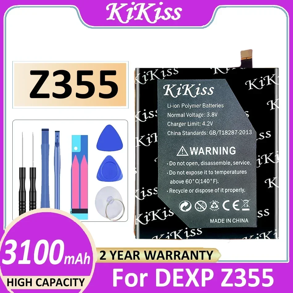 

KiKiss Battery 3100mAh For DEXP Z355 Mobile Phone Bateria