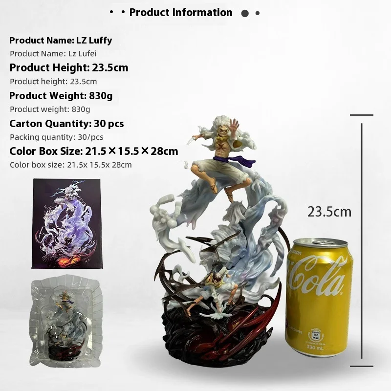 Gk G5 لوفي Lz الشمس الله التفاصيل تصور شخصيات كرتونية استيقظ مع الفاكهة الأساسية نموذج تمثال حلية جمع اللعب أ