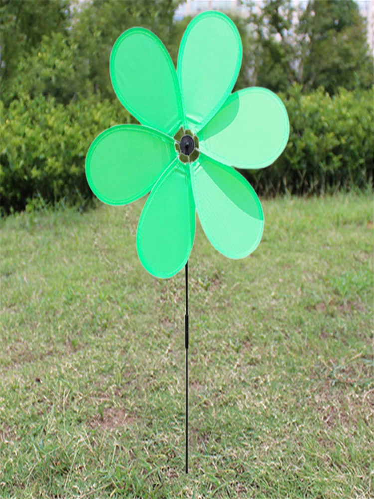 หกใบ Windmill 6สี Wind Spinners Suower สนามหญ้า Pinwheels Windmill Party Pinwheel Spinner สำหรับ Garden Decor