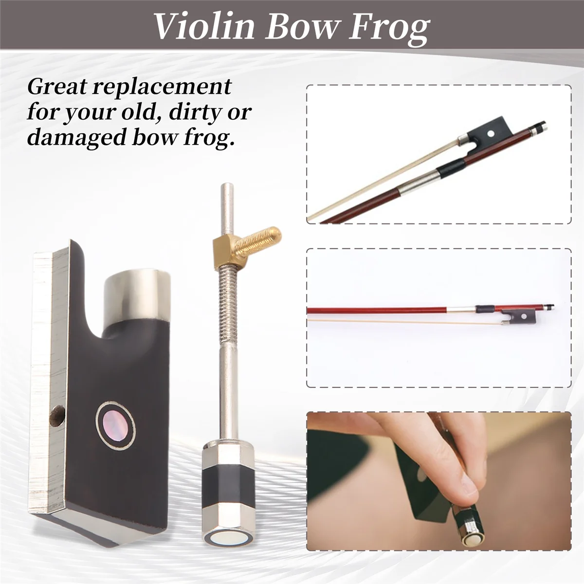 A99U Violin Bow Frog for 4/4 Violin Bow Parts Replacement Accessories