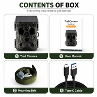 Suntekcam HC-601A Solar Powered Hunting Camera 4K 50MP Trail Camera 20m Night Vision IP65 Waterproof Wildlife Scouting Camera 6