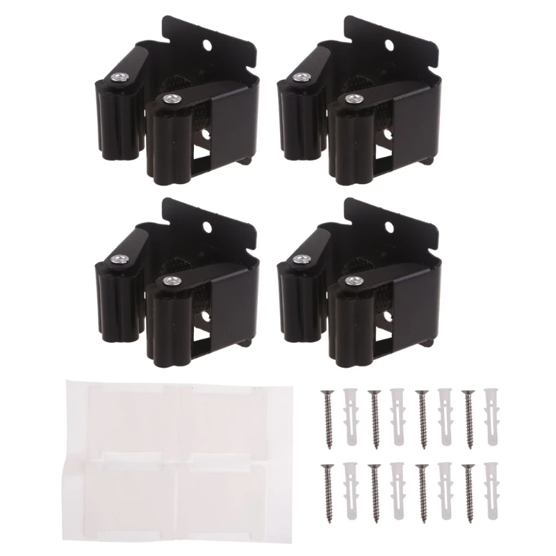 4x/set Wall Mounted Clips Mop Broom Holder Durable Garden Tool Hanger with Screw A0KF 