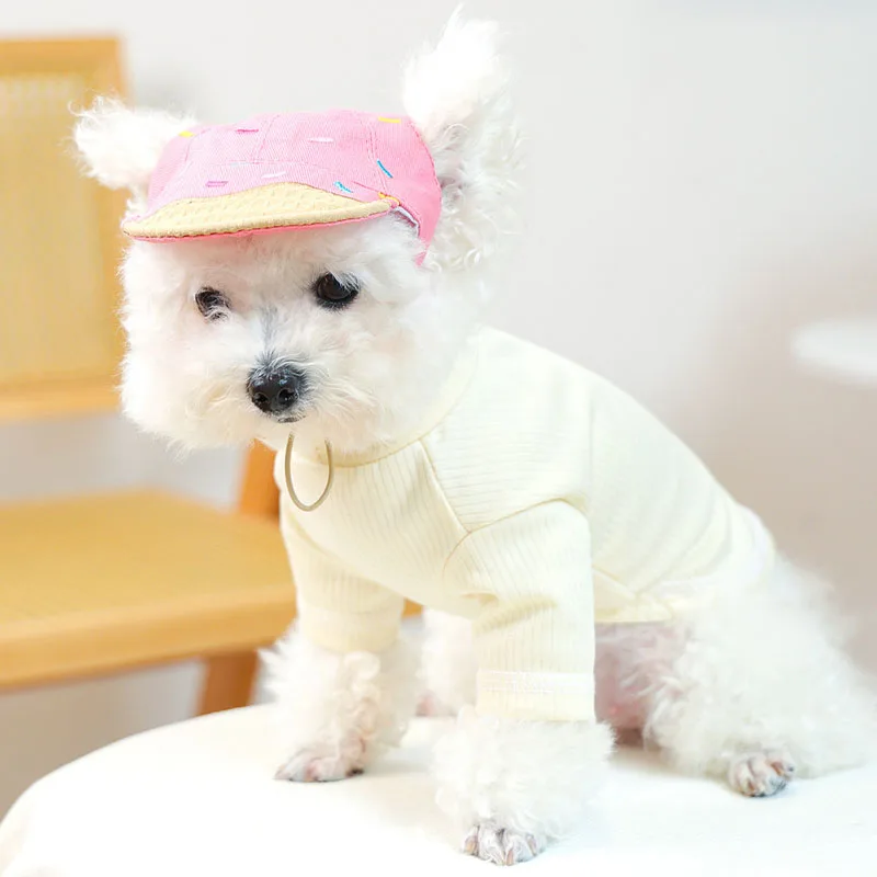 

Dog Accessories Blue Pink Cap For Dog Adjustable Dog Hat With Ear Hole Sun Protection Hat For Small Dogs Dachshund Pet Supplies