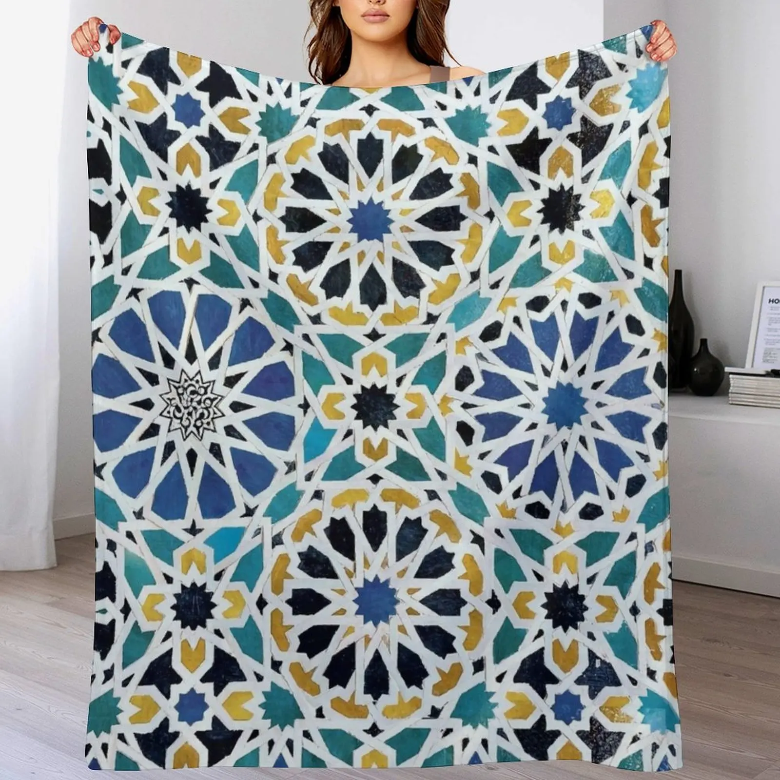 

Tile from Alhambra Throw Blanket Cozy Microfiber Throw Blanket for Home Bedroom