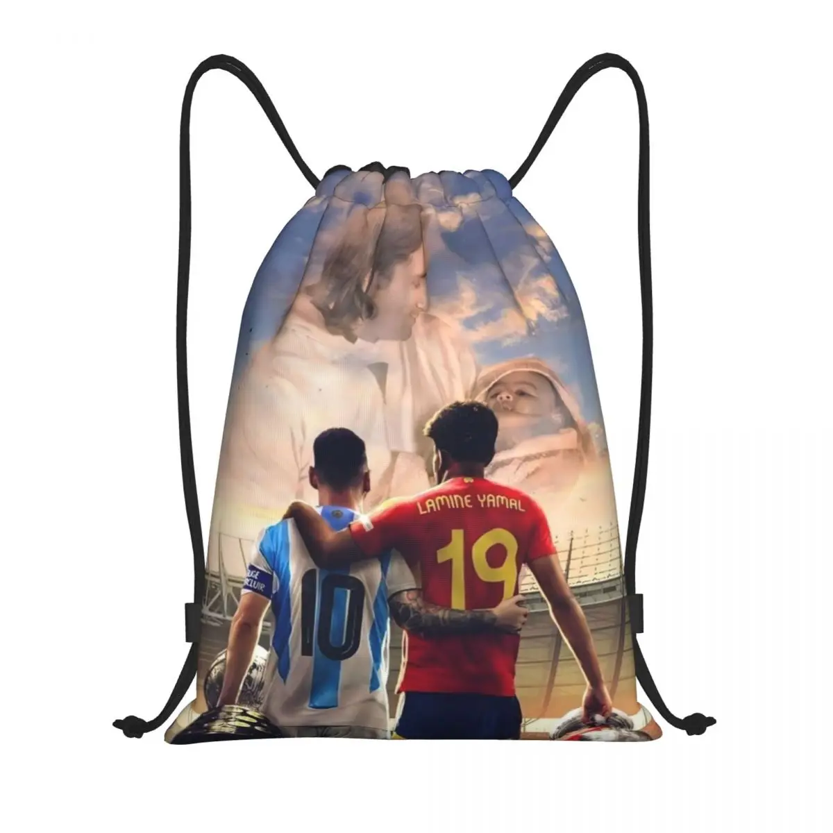 L-Lamine Yamal Messi Football-Sport Drawstring bag Storage Portable Handbags Grocery Shopping Shoulder bags foldable Travel Bag